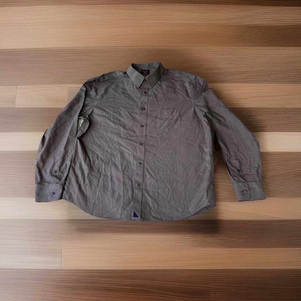 Untuckit Shirt Mens X-Large Gray Solid Button Up Long Sleeve Preppy